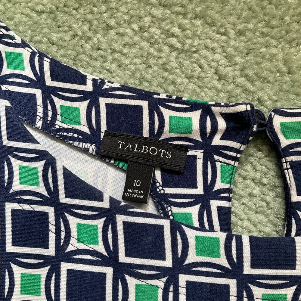 Talbots Mid Sleeve Geometric Pattern Shift Dress - Picture 7 of 14